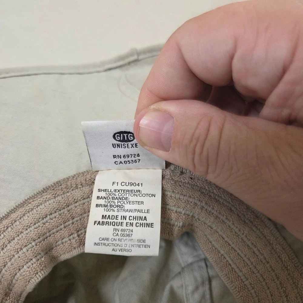 Columbia‎ Unisex L/XL Tan Wide Brim Straw Sun Hat Hiking Fishing CU9041